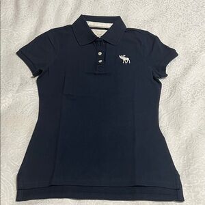 Abercrombie & Fitch Dark Blue Polo with White Logo